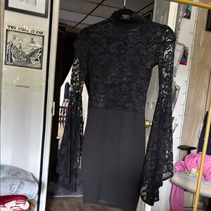 Fashion Nova Black Long Sleeve Dress